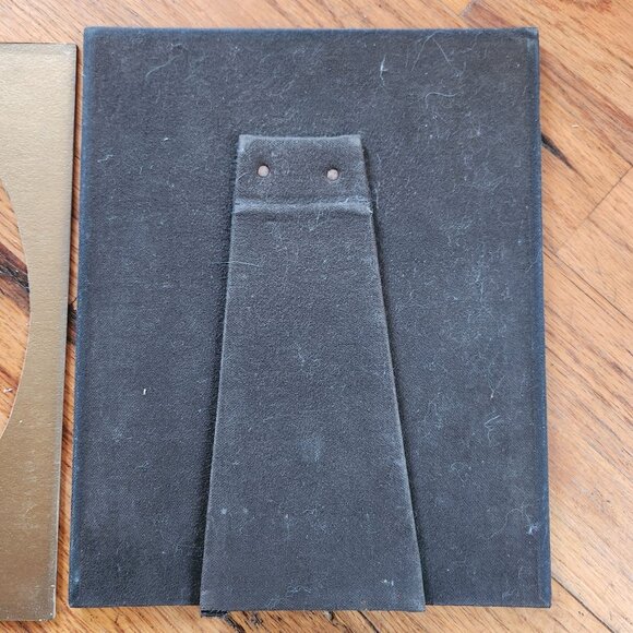 Antique Ornate Brass Oval Glass Picture Frame With Gold Matting & Fabric Backing - Picture 11 of 14